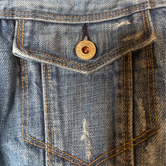 Ralph Lauren Polo Distressed Blue Denim Trucker Jacket (A) - Picture 15 of 15